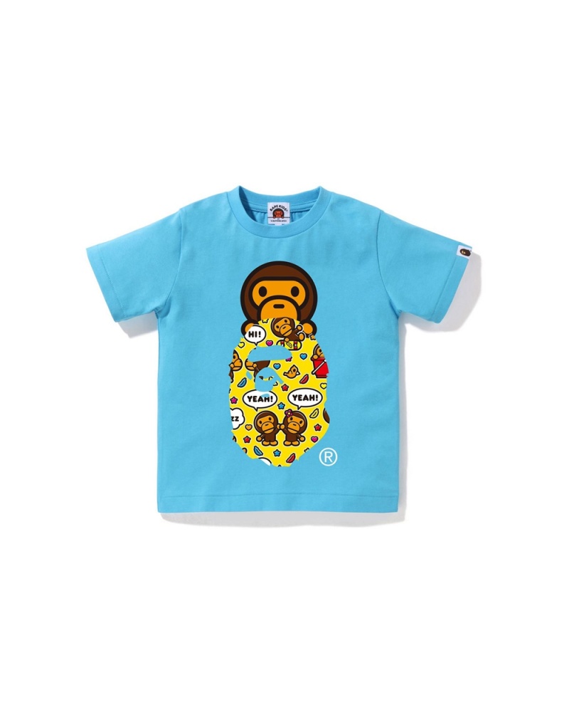 Hauts Bape Baby Milo Speech Balloon Milo On Ape Head Bleu Enfant | RZN-84789184